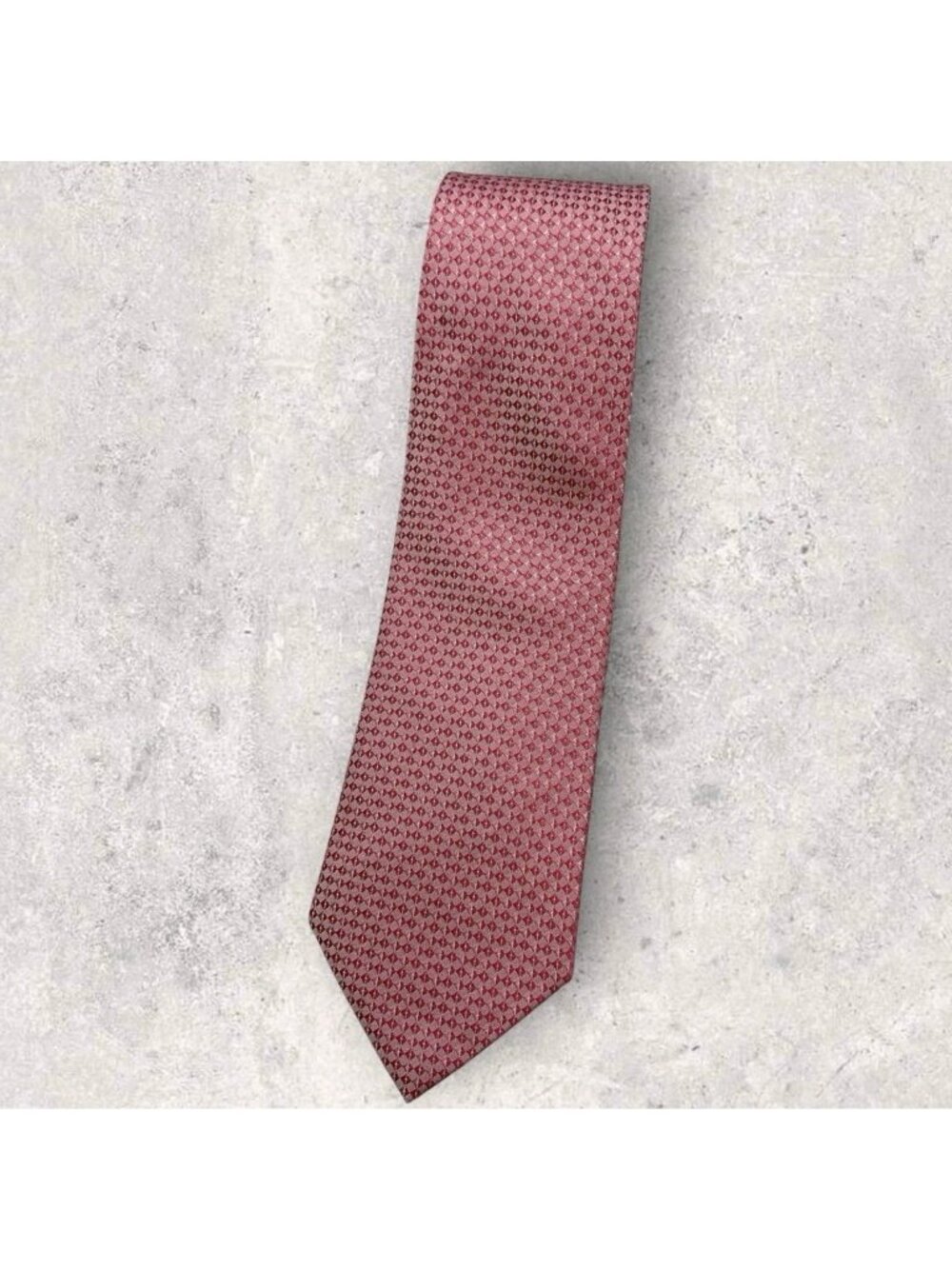 LAURA BIAGIOTTI Silk Tie Pink Geometric W:3.5" EUC